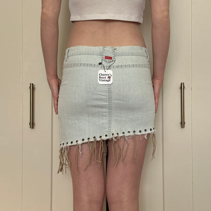 Buffalo David Bitton Fringe Denim Skirt, S