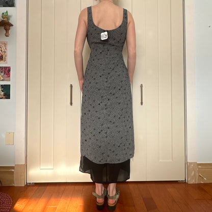 Cotton Ginny Grey Floral Dress, L