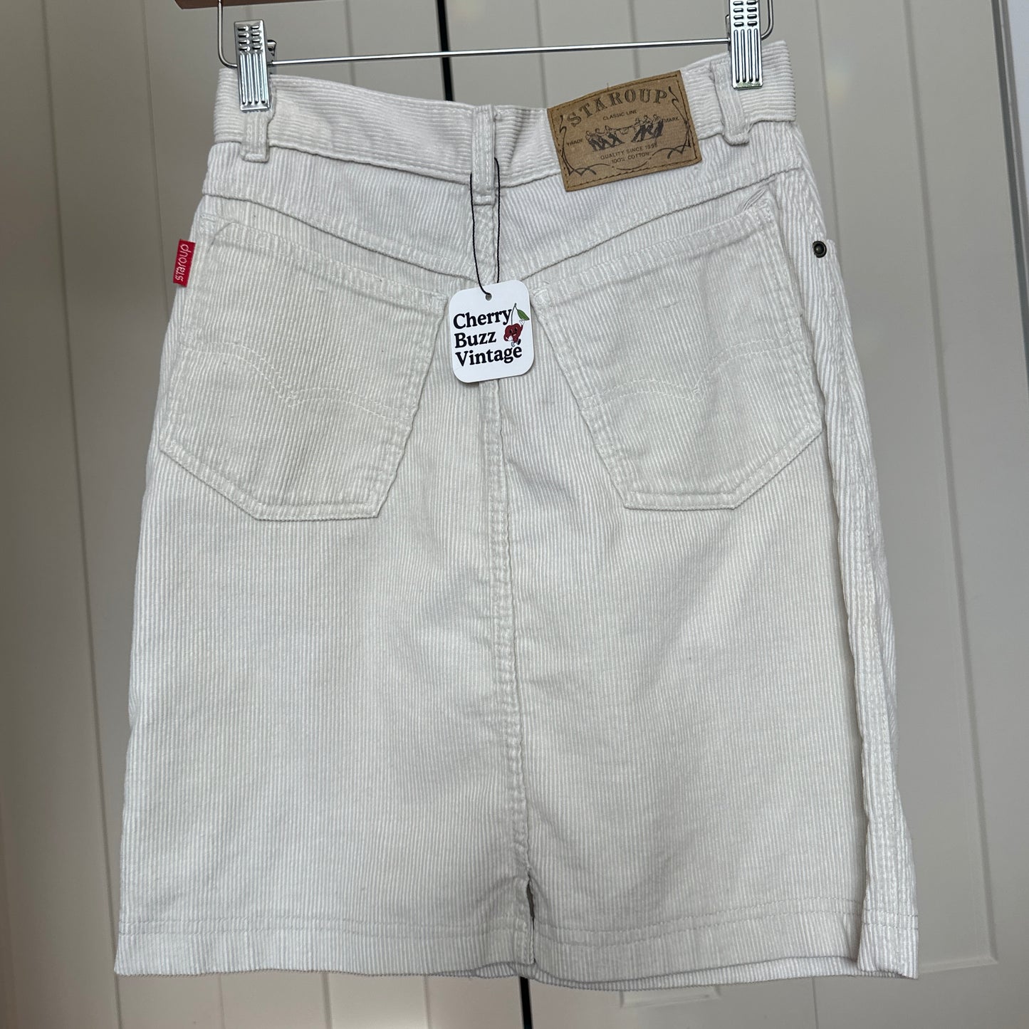 Staroup Cream Corduroy Skirt, XS