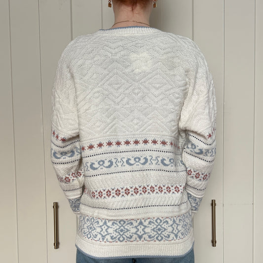 Cream Knit Cardigan, L