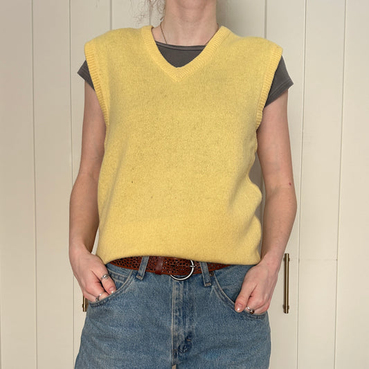 Daniel Hechter Butter Yellow Wool Vest, S
