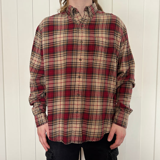 G. H. Bass & Co. Red and Beige Flannel, L