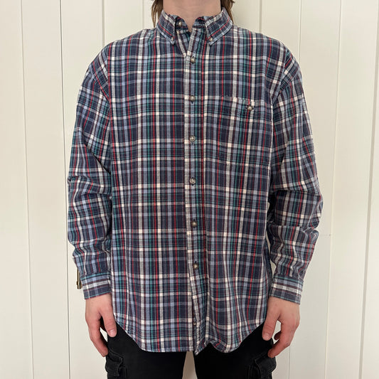 Eddie Bauer Navy Cotton Flannel, L