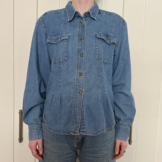 Lee Denim Darted Button Up, L