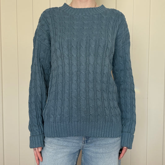 Saks Fifth Avenue Silk and Cotton Cable Knit Sweater, M