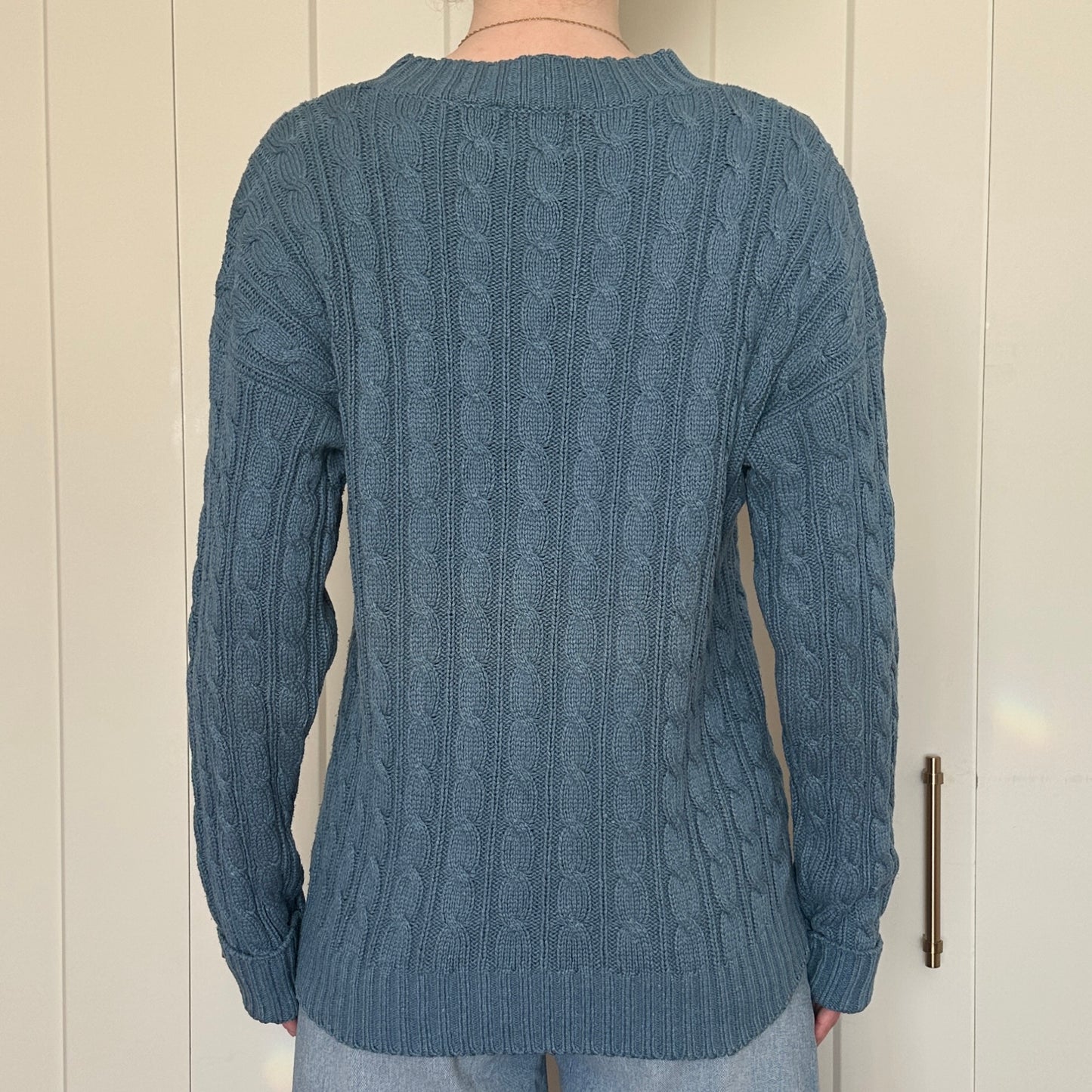 Saks Fifth Avenue Silk and Cotton Cable Knit Sweater, M