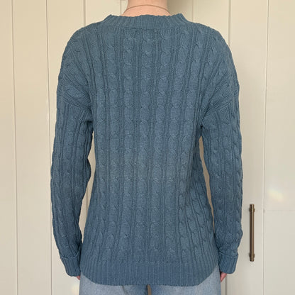 Saks Fifth Avenue Silk and Cotton Cable Knit Sweater, M