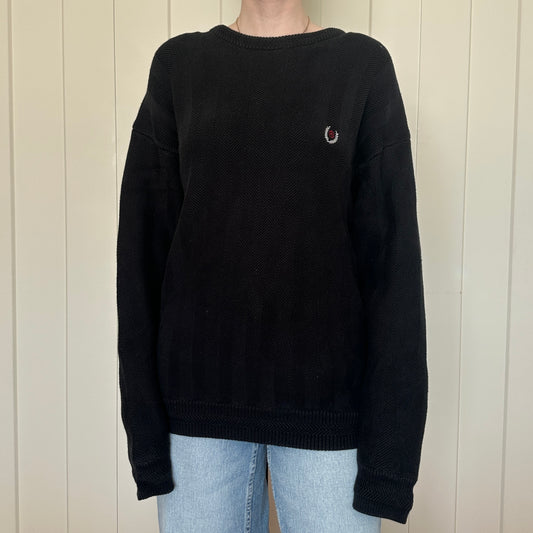 Chaps Ralph Lauren Black Knit Crewneck, M