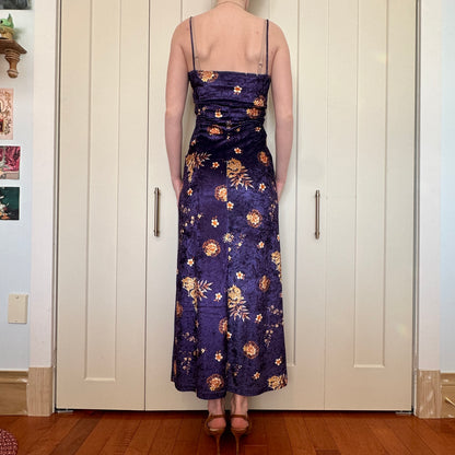 Just in Time USA Purple Crushed Velvet Dress, S