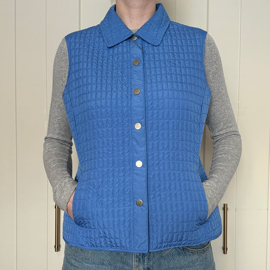 Tabi Baby Blue Quilted Vest, M