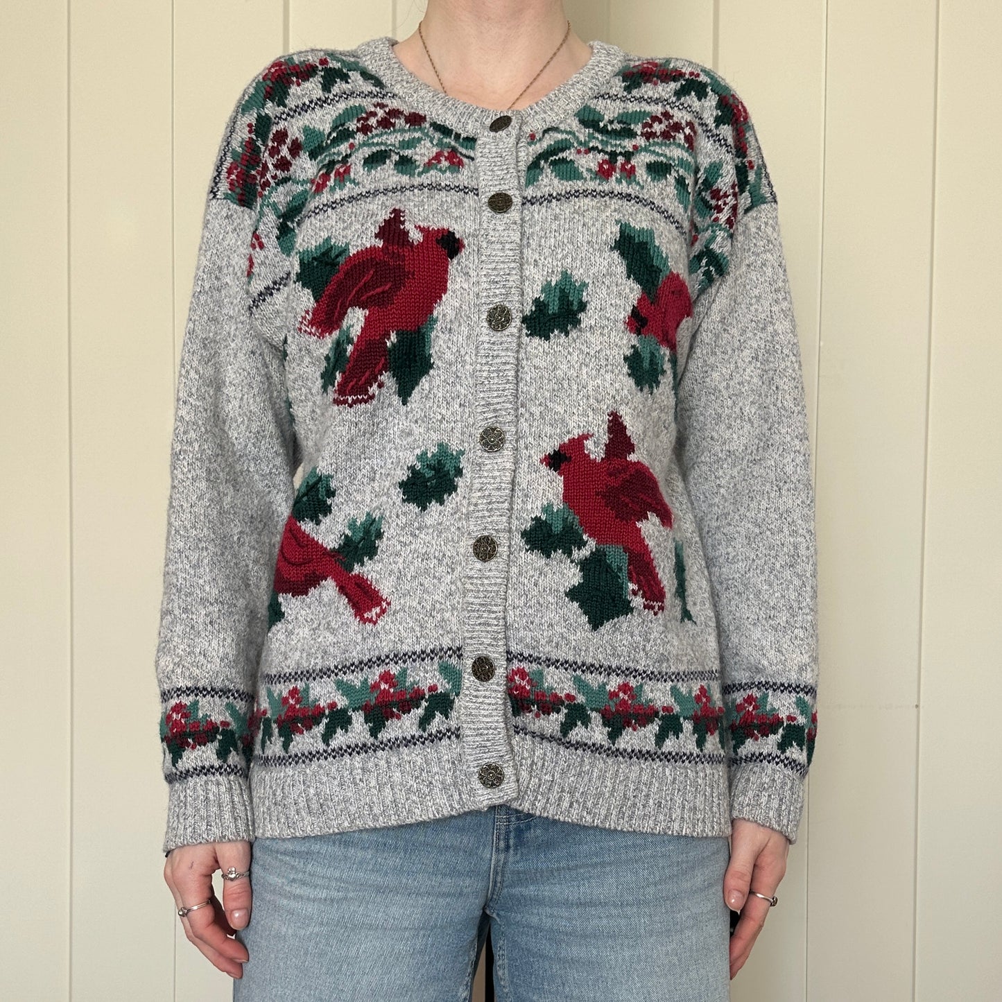 Northern Treasures Knit Cardinal Cardigan, S