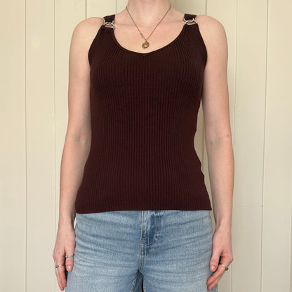 Belldini Brown Short Sleeve Shirt, S