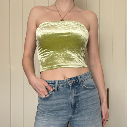 Jacob Green Velvet Tube Top, S
