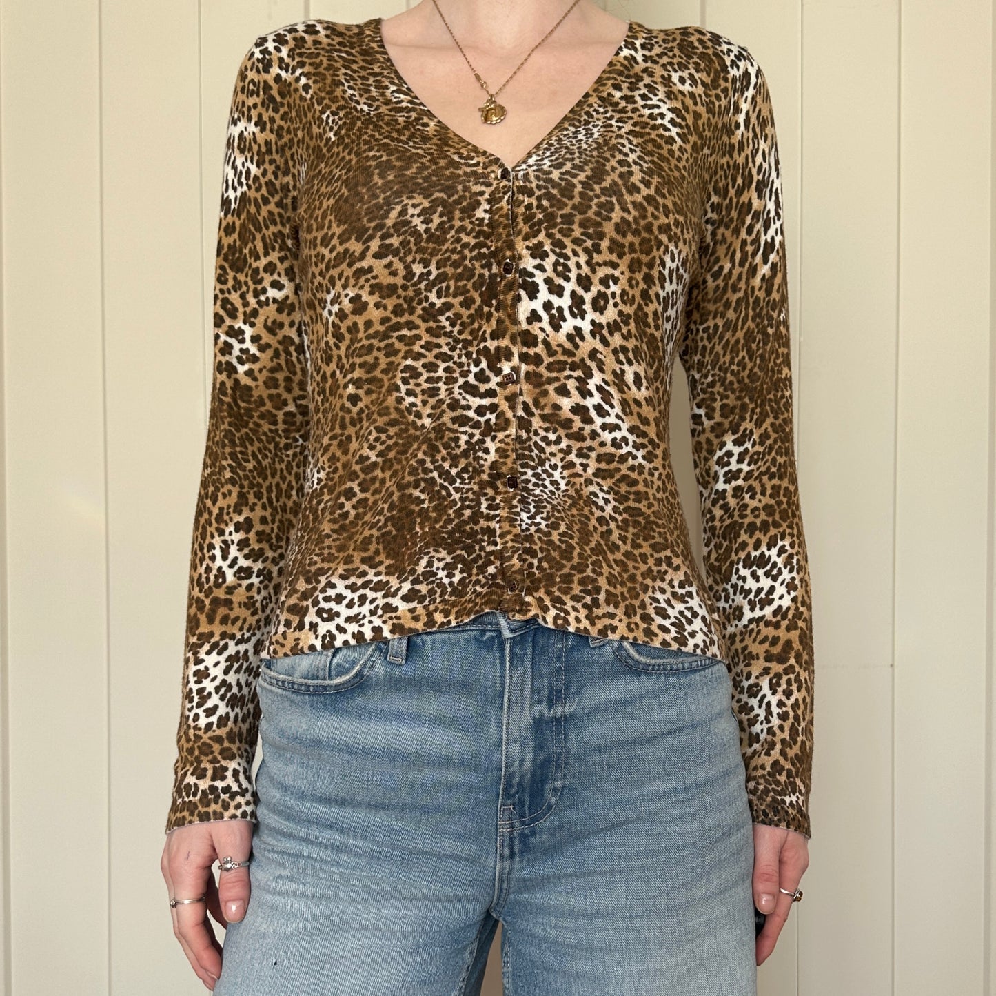 Animal Print Cardigan, S