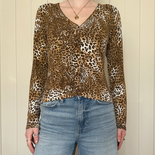 Animal Print Cardigan, S