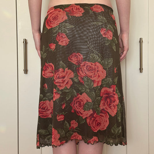 Olsen Collection Sheer Floral Skirt, M