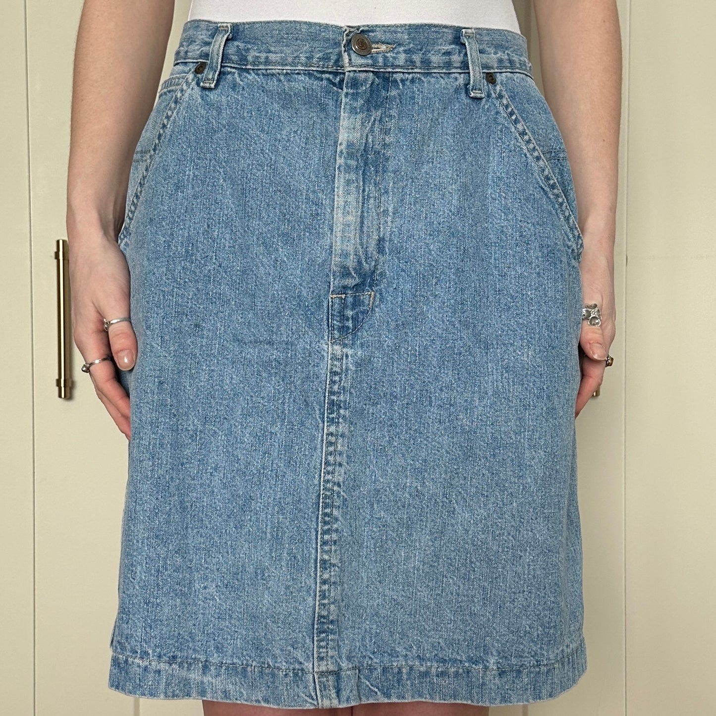 St. John's Bay Denim Skirt, M