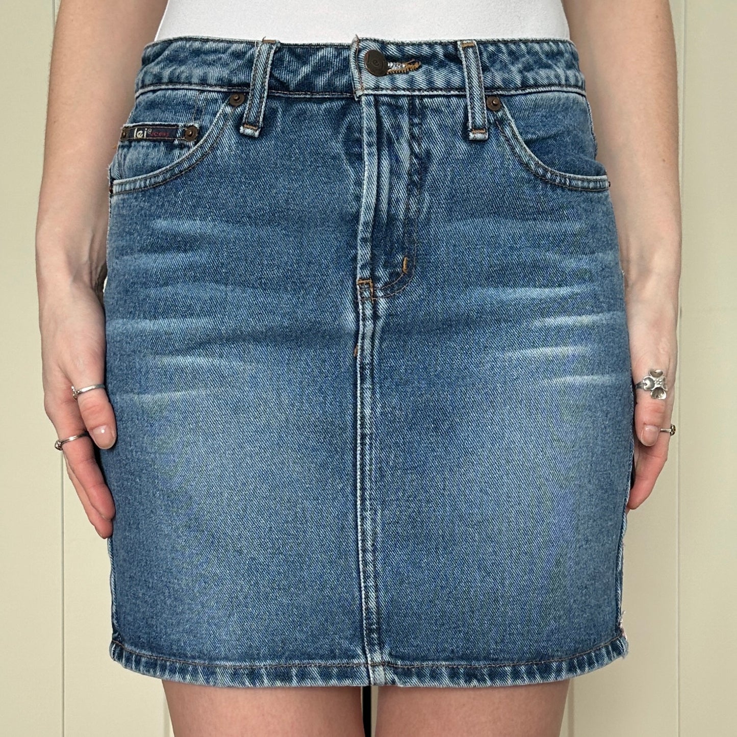L.E.I. Denim Mini Skirt, S