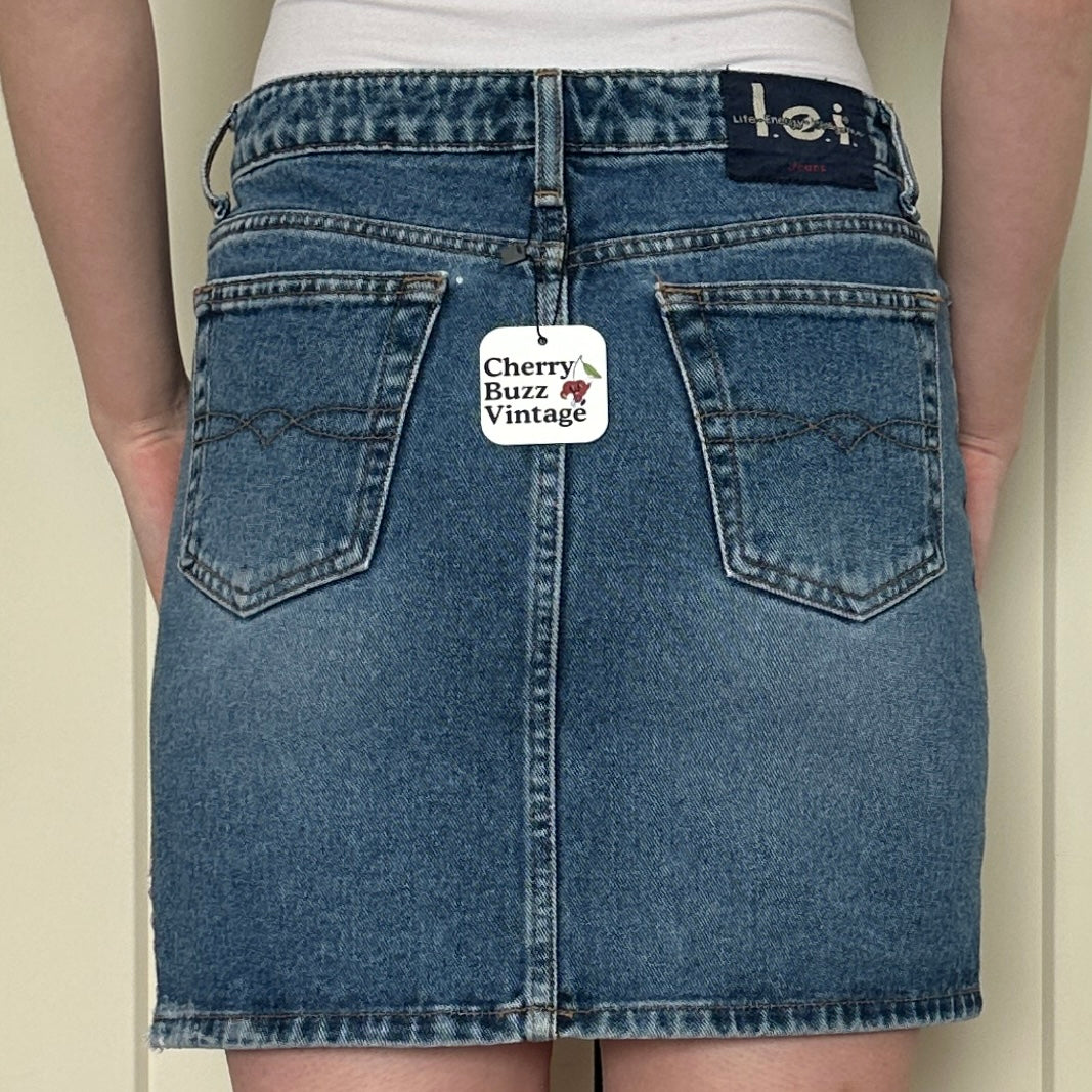 L.E.I. Denim Mini Skirt, S