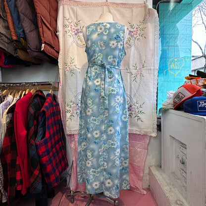 Blue Floral Maxi Dress, M