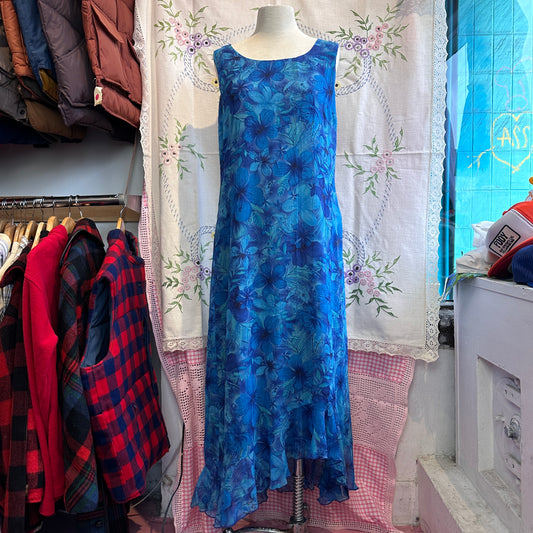 Blue Floral Dress, S