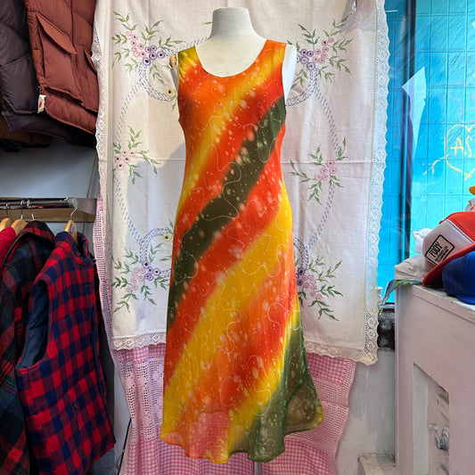 Yellow, Orange and Green Dress, M