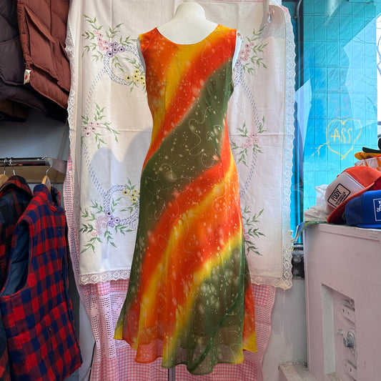 Yellow, Orange and Green Dress, M