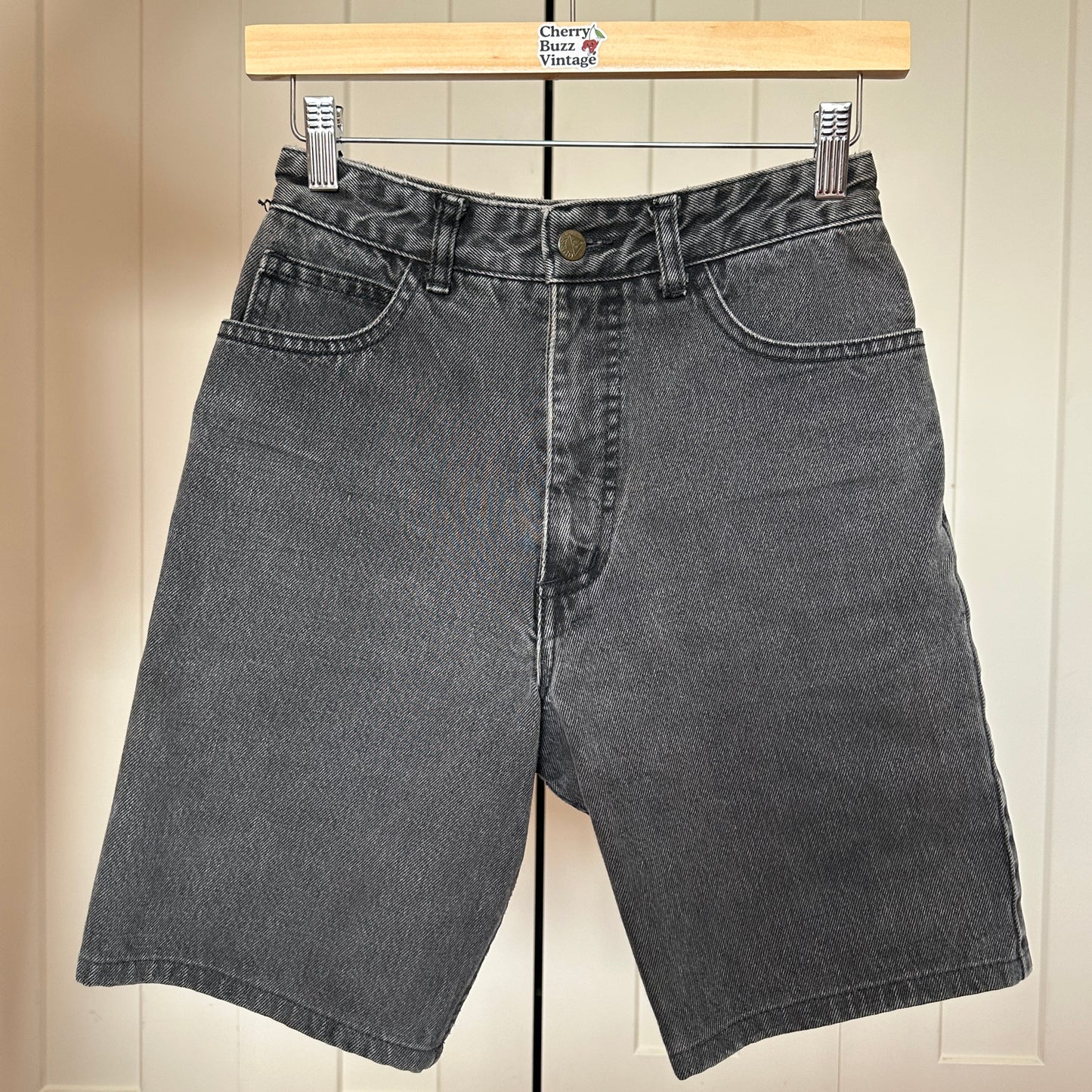 Guess Black Denim Bermuda Shorts, 25"