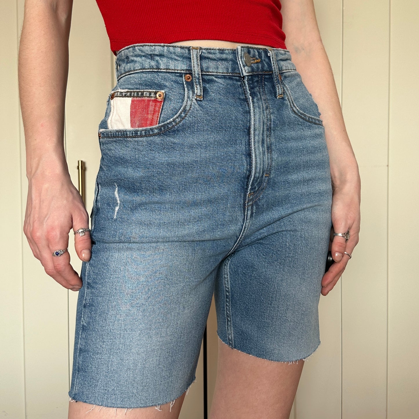 Tommy Hilfiger Blue Denim Bermuda Shorts, 27"