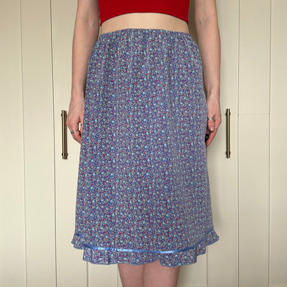 Blue Floral Skirt, 26"