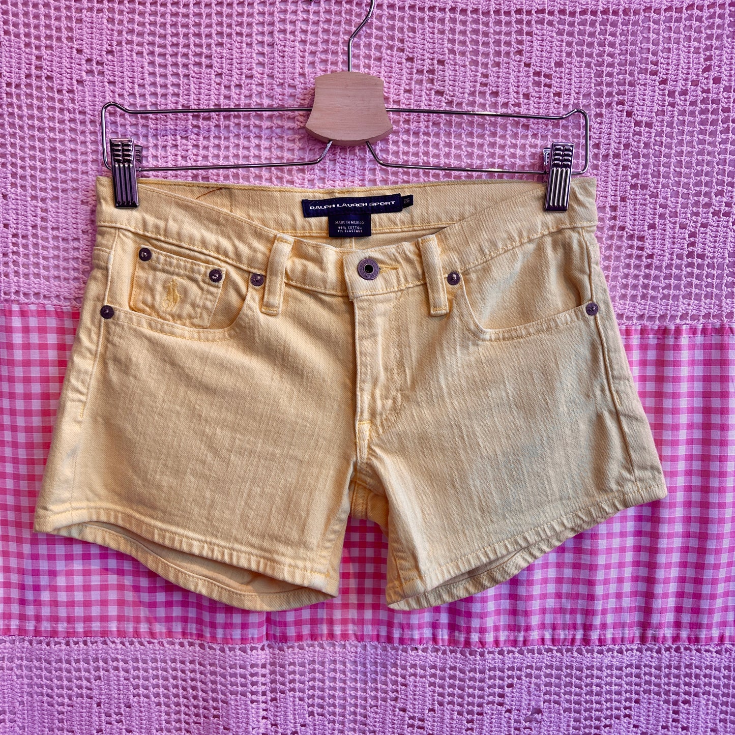 Ralph Lauren Yellow Denim Shorts, 26"