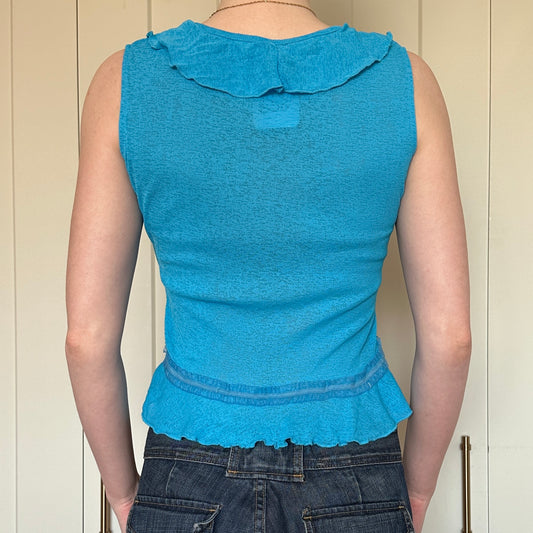 Blue Short Sleeve Top, XS