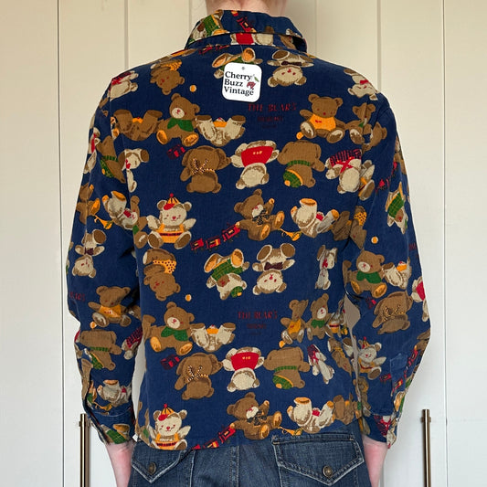 Blue Teddy Corduroy Button Up, XS