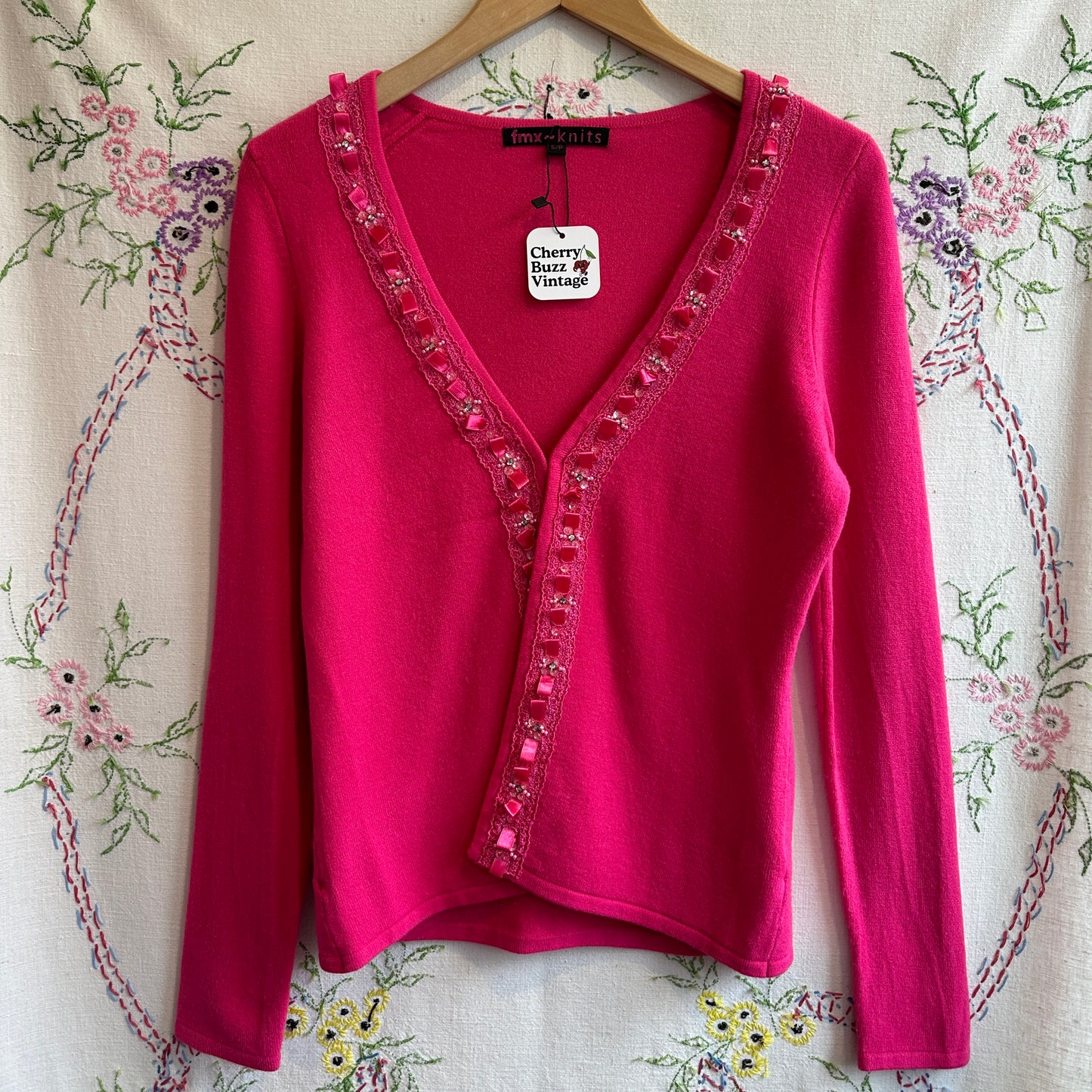 FMX Knits Pink Cardigan, S