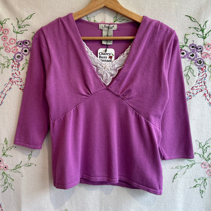 Jessica Petite Purple 3/4 Sleeve, S