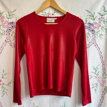 Sweet Water Creations Red and Gold Shimmer Long Sleeve, S