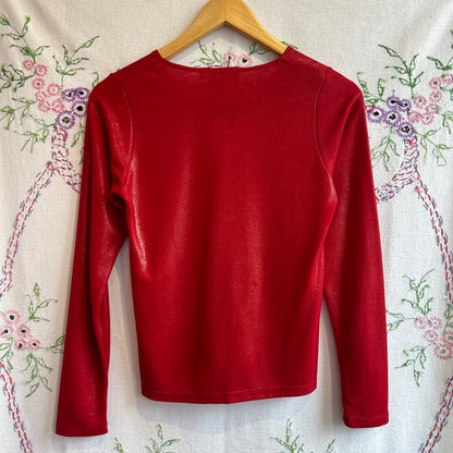 Sweet Water Creations Red and Gold Shimmer Long Sleeve, S