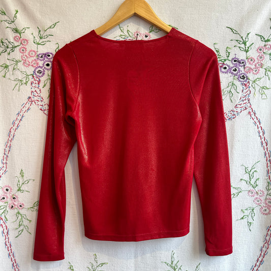 Sweet Water Creations Red and Gold Shimmer Long Sleeve, S