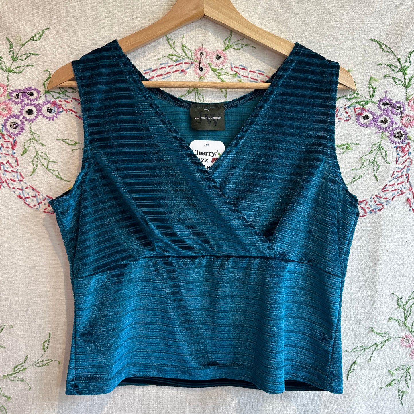 Jeans Work and Co. Blue Velvet Top, M