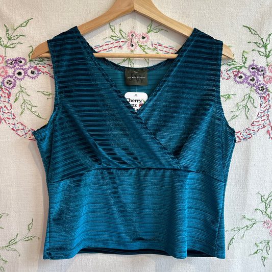 Jeans Work and Co. Blue Velvet Top, M