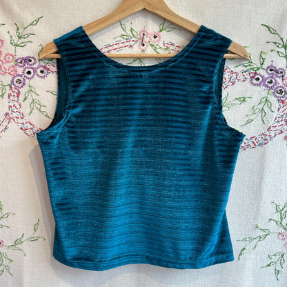 Jeans Work and Co. Blue Velvet Top, M