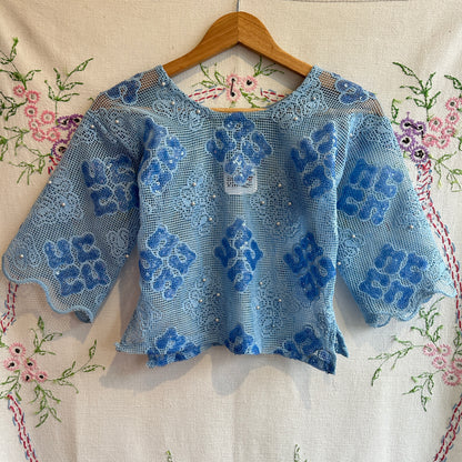 Blue Mesh Top, S