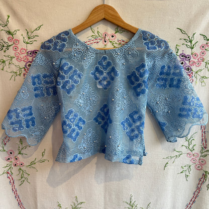 Blue Mesh Top, S