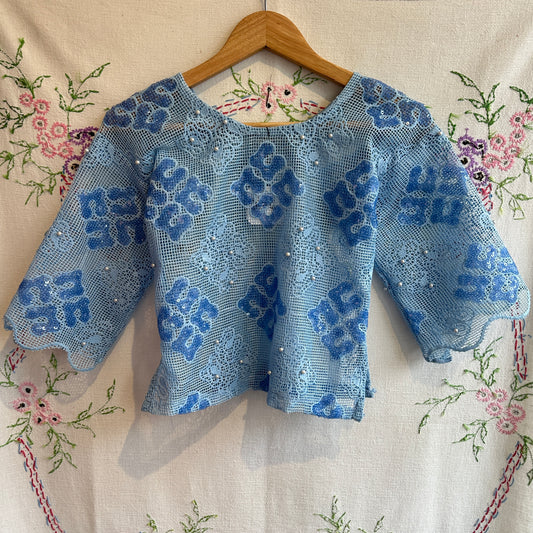 Blue Mesh Top, S