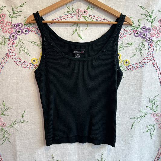 Expression Black Beaded Tank Top, M