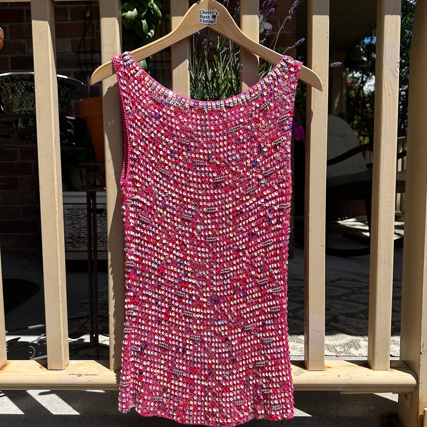 Pink Sequin Dress, M