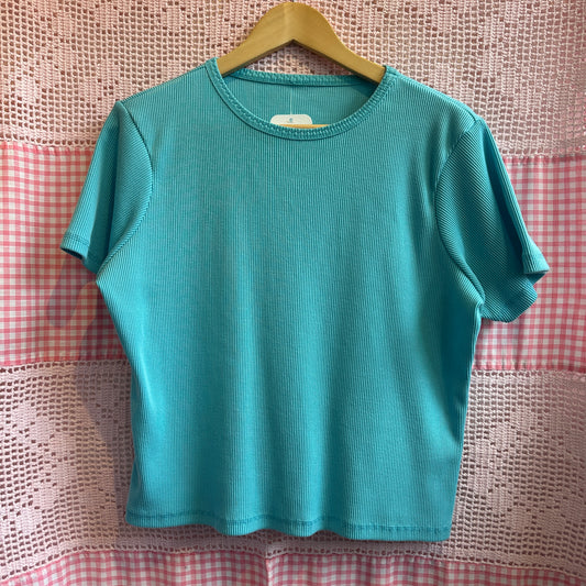 Blue Cotton Blend T-Shirt, M