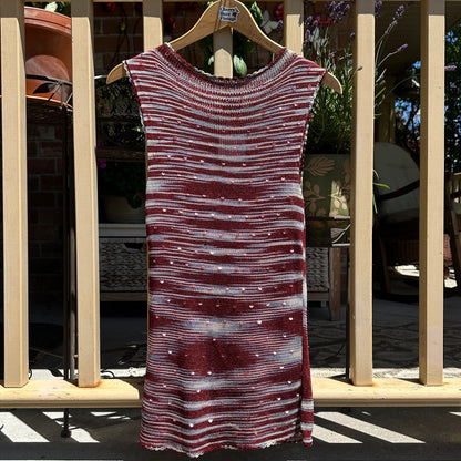Burgundy Knit Sequin Dress, M