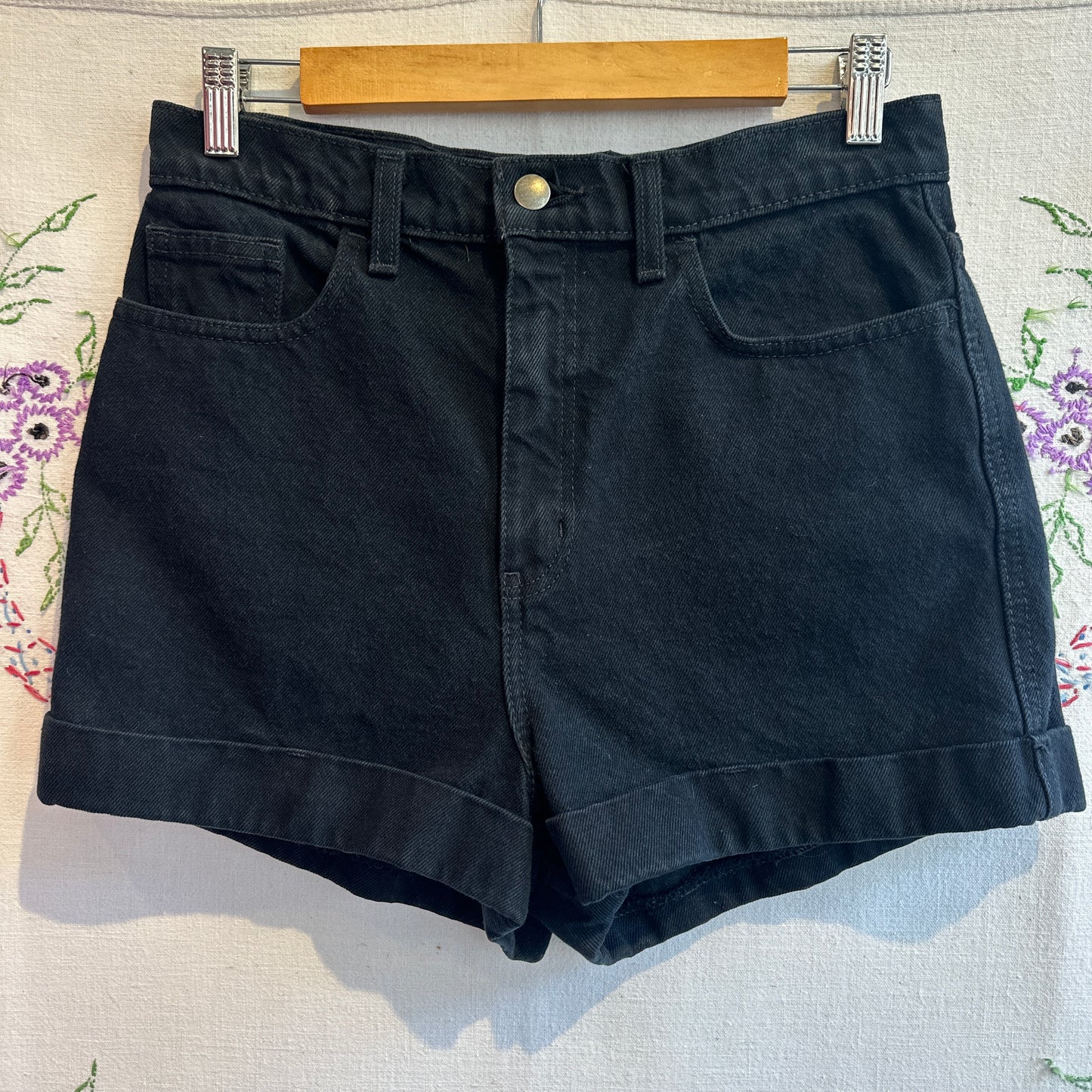 Black Denim Shorts, 29"