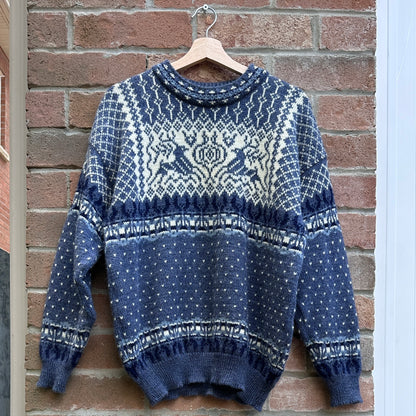 Dale of Norway Blue Wool Sweater, M